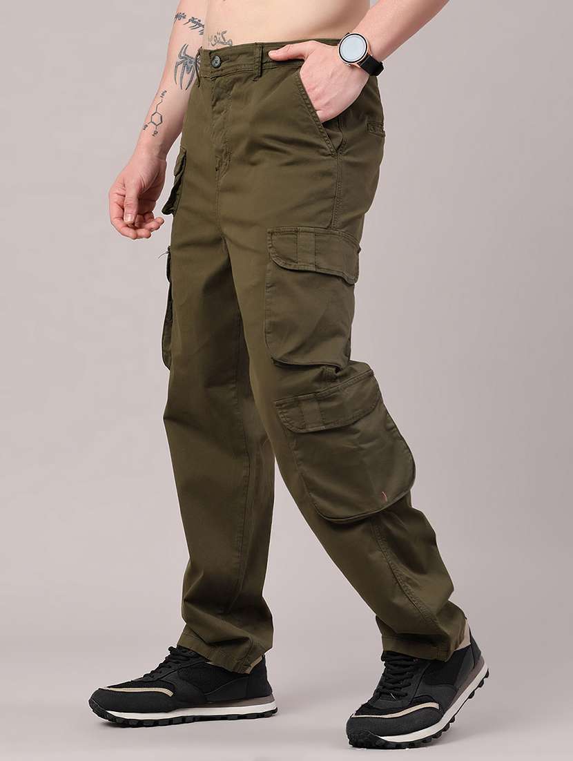 men solid mid rise casual cargo pant - 22391253 -  Standard Image - 3