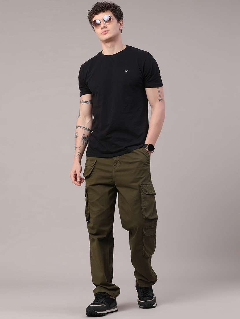 men solid mid rise casual cargo pant - 22391253 -  Standard Image - 5