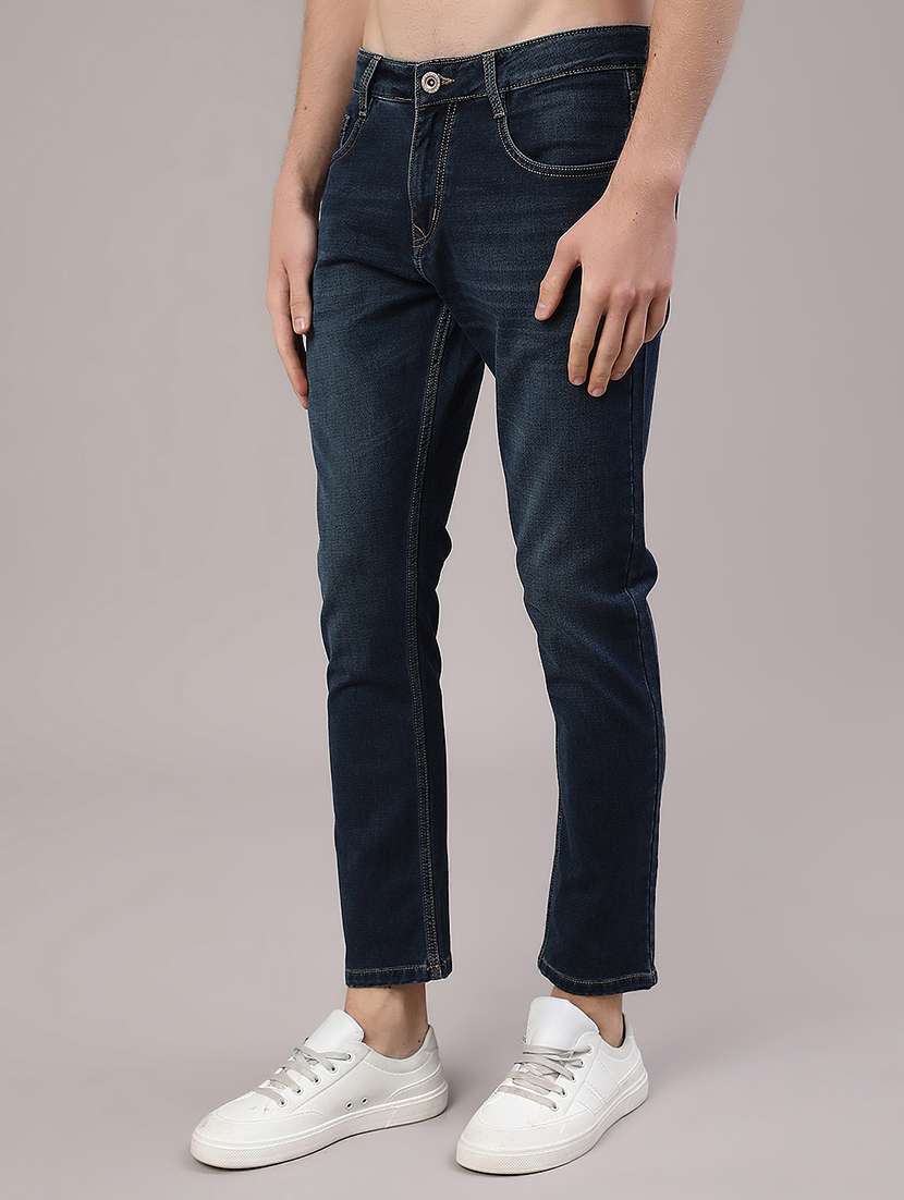 men washed mid rise slim fit jeans - 22391263 -  Standard Image - 3