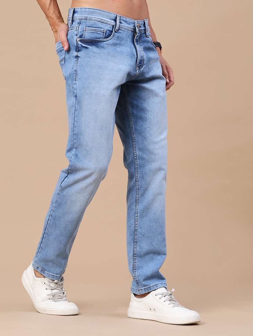 men washed mid rise slim fit jeans - 22391279 -  Standard Image - 3