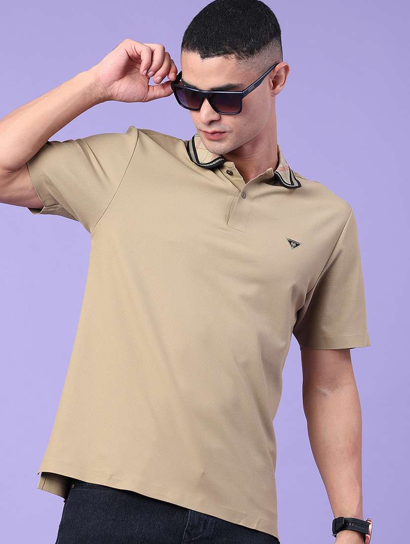 men taped short sleeves polo t-shirt