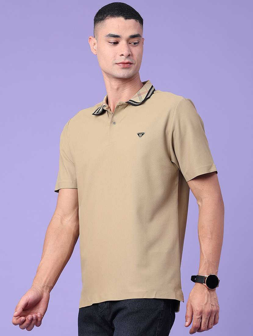 men taped short sleeves polo t-shirt - 22391289 -  Standard Image - 3
