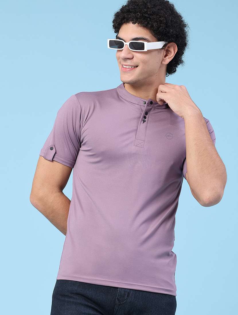 men solid short sleeve slim fit t-shirt