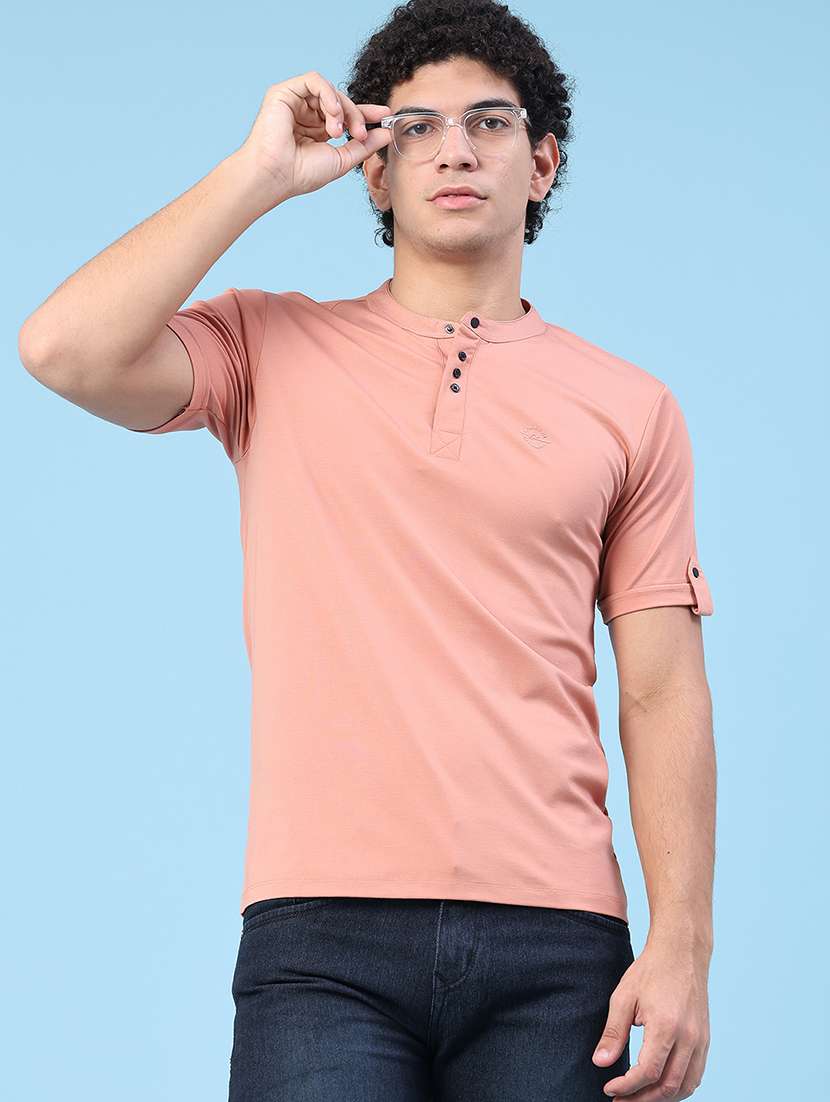 men solid short sleeve slim fit t-shirt