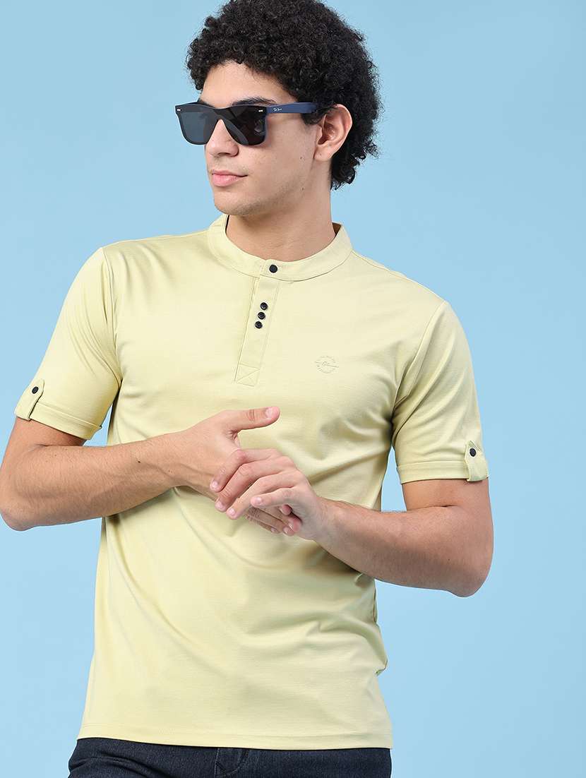 men solid short sleeve slim fit t-shirt