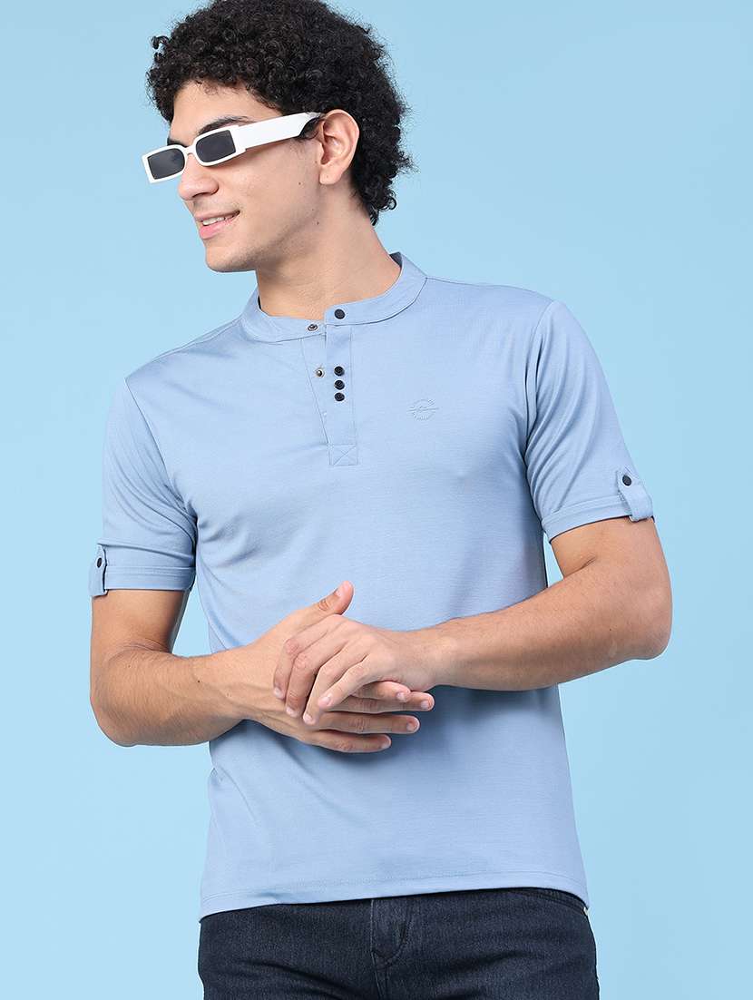men solid short sleeve slim fit t-shirt