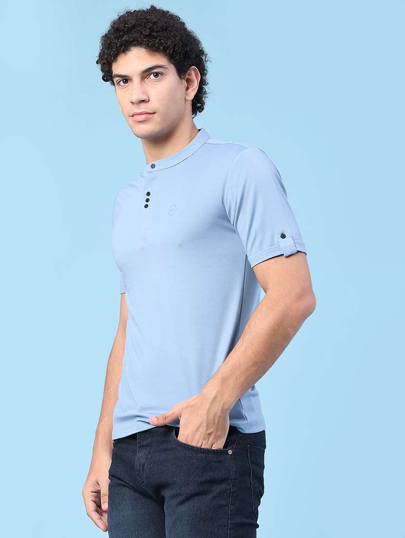 men solid short sleeve slim fit t-shirt - 22391295 -  Standard Image - 3