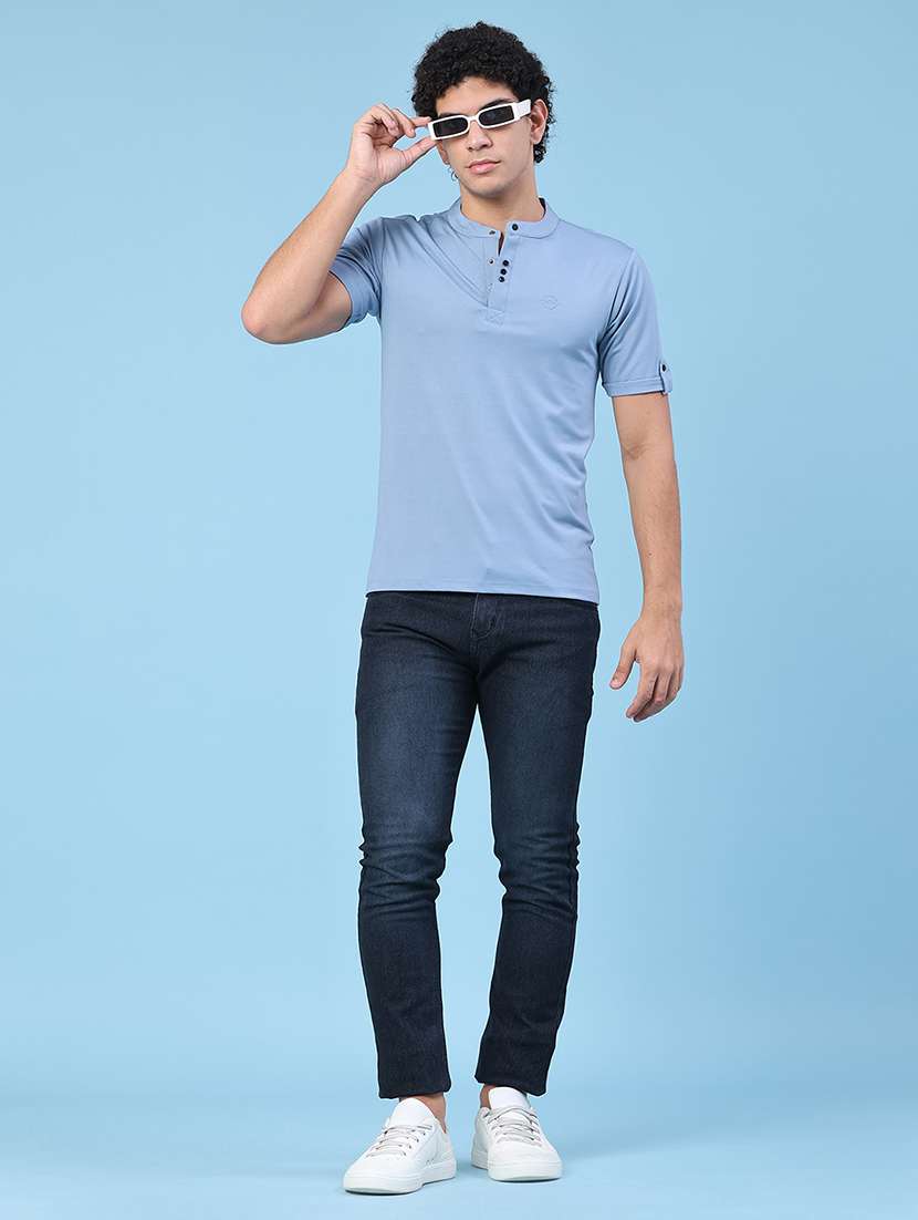 men solid short sleeve slim fit t-shirt - 22391295 -  Standard Image - 5