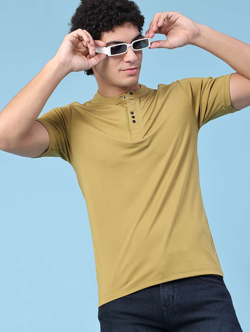 men solid short sleeve slim fit t-shirt