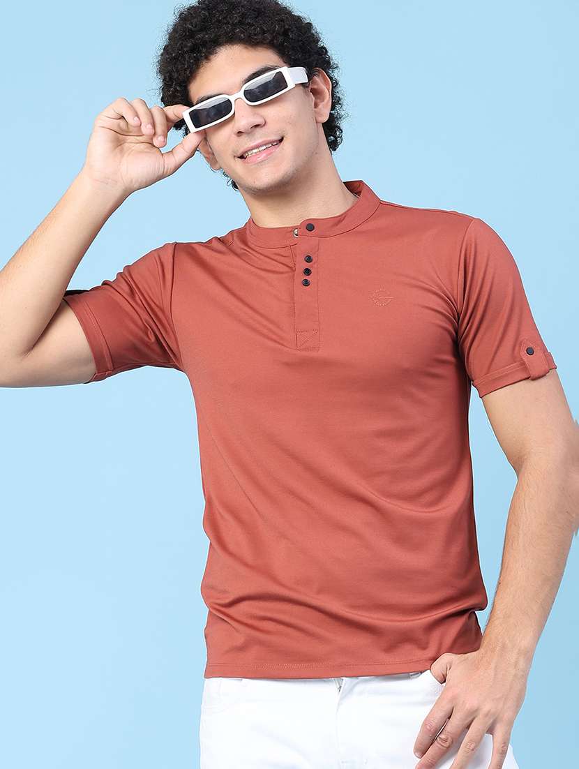 men solid short sleeve slim fit t-shirt