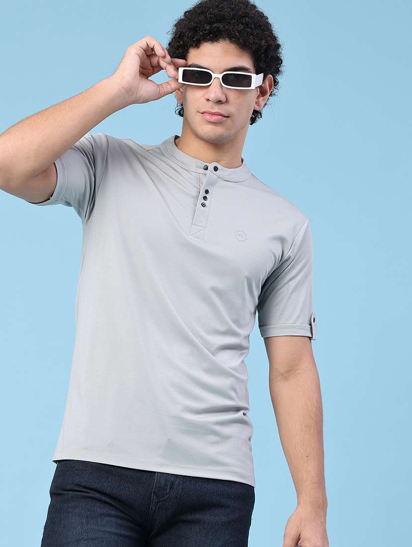 men solid short sleeve slim fit t-shirt