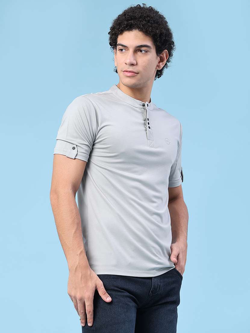 men solid short sleeve slim fit t-shirt - 22391298 -  Standard Image - 3