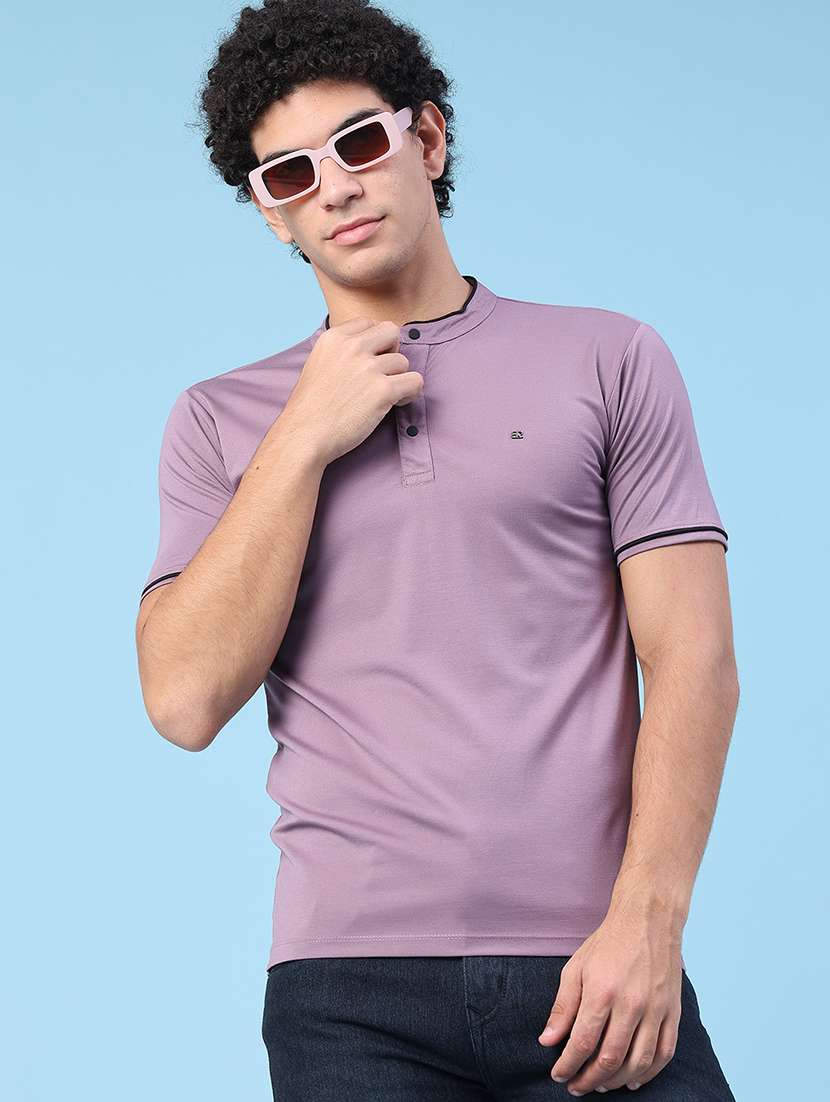 men solid short sleeve slim fit t-shirt