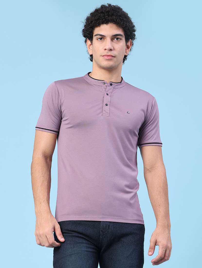 men solid short sleeve slim fit t-shirt - 22391300 -  Standard Image - 3