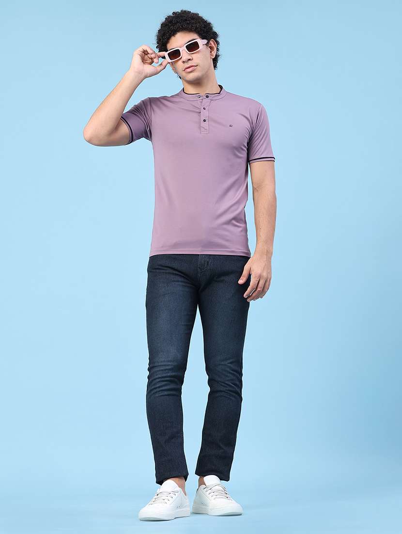 men solid short sleeve slim fit t-shirt - 22391300 -  Standard Image - 5