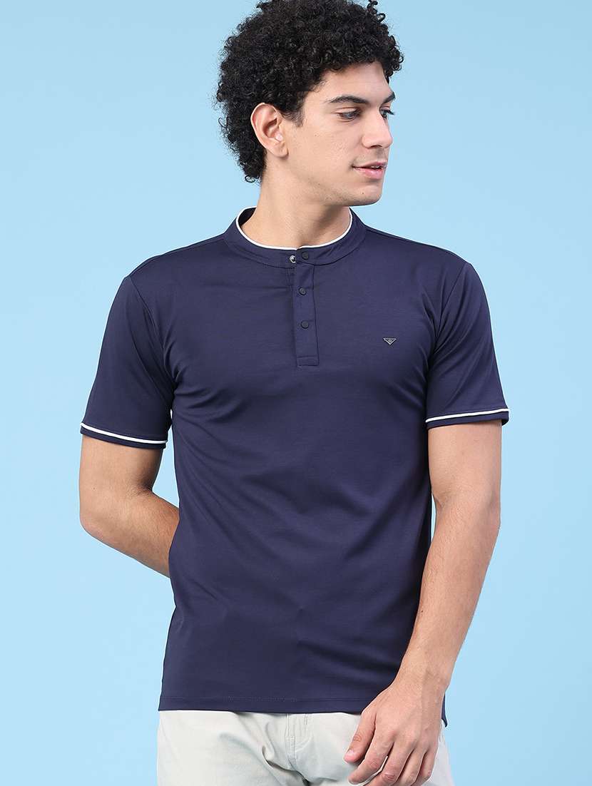 men solid short sleeve slim fit t-shirt