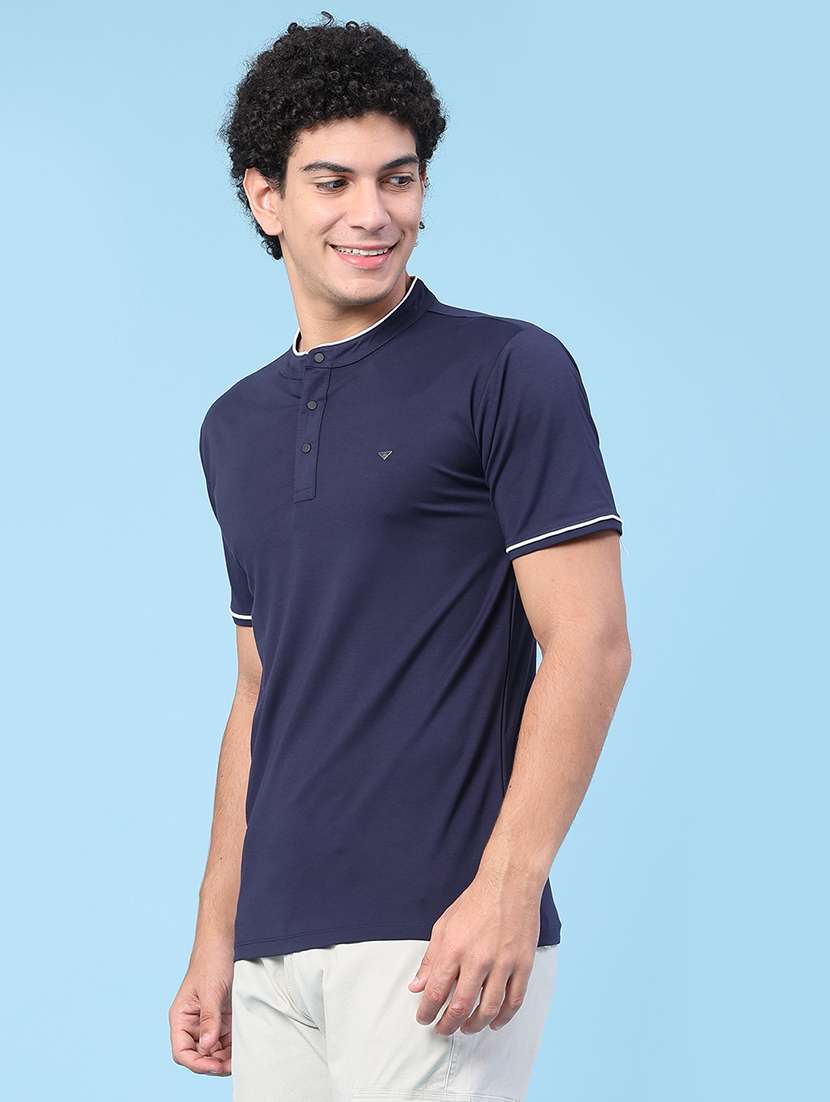 men solid short sleeve slim fit t-shirt - 22391301 -  Standard Image - 3
