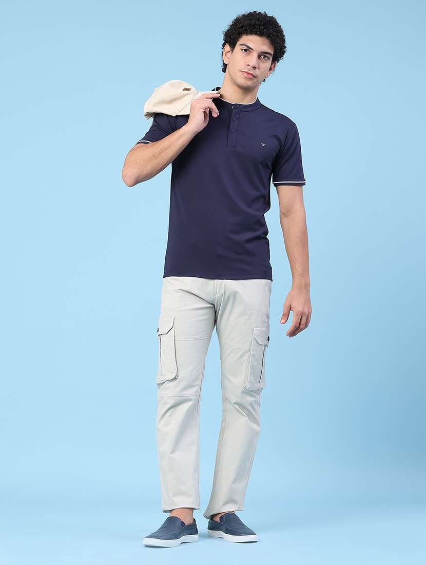 men solid short sleeve slim fit t-shirt - 22391301 -  Standard Image - 5