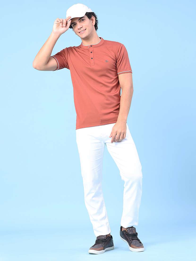 men solid short sleeve slim fit t-shirt - 22391302 -  Standard Image - 5