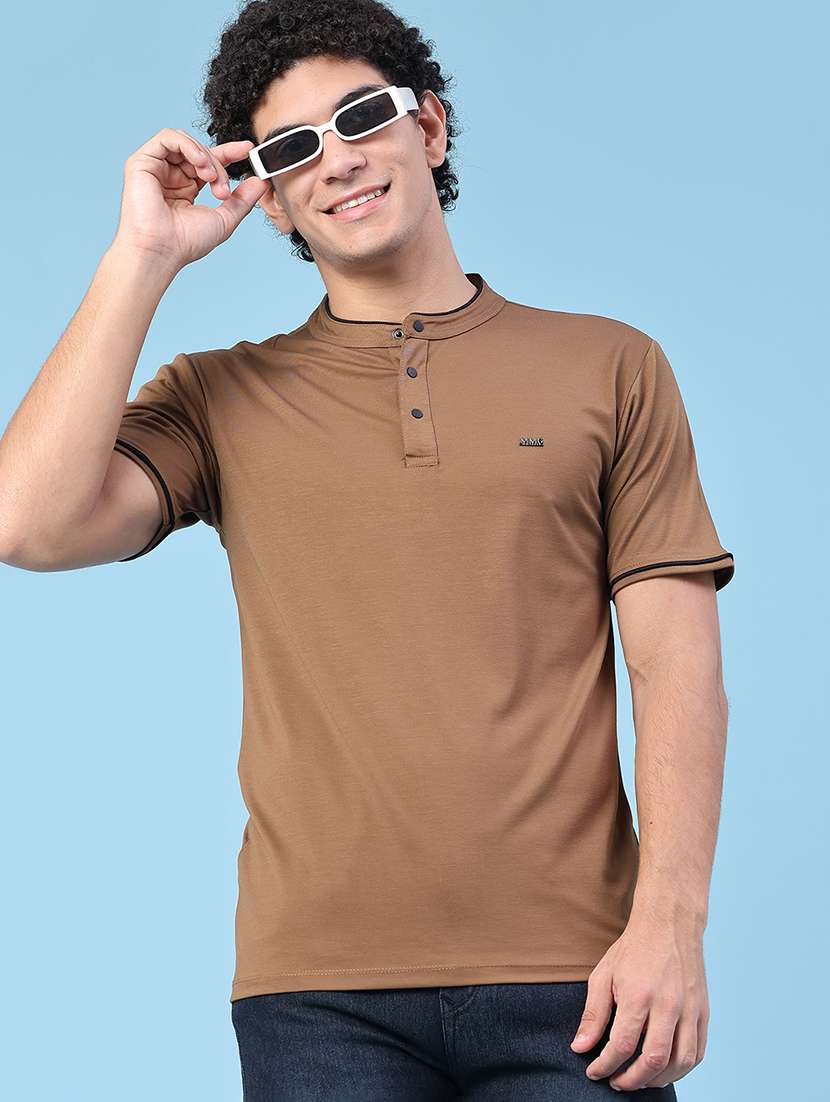 men solid short sleeve slim fit t-shirt