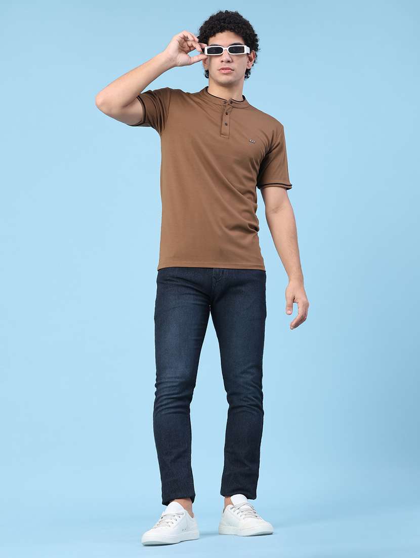 men solid short sleeve slim fit t-shirt - 22391303 -  Standard Image - 5