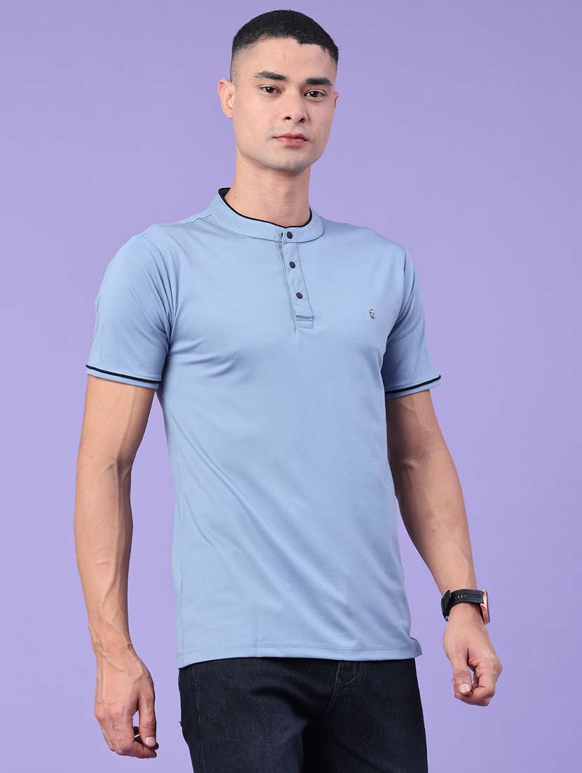 men solid short sleeve slim fit t-shirt - 22391304 -  Standard Image - 3