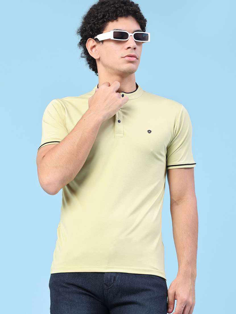 men solid short sleeve slim fit t-shirt