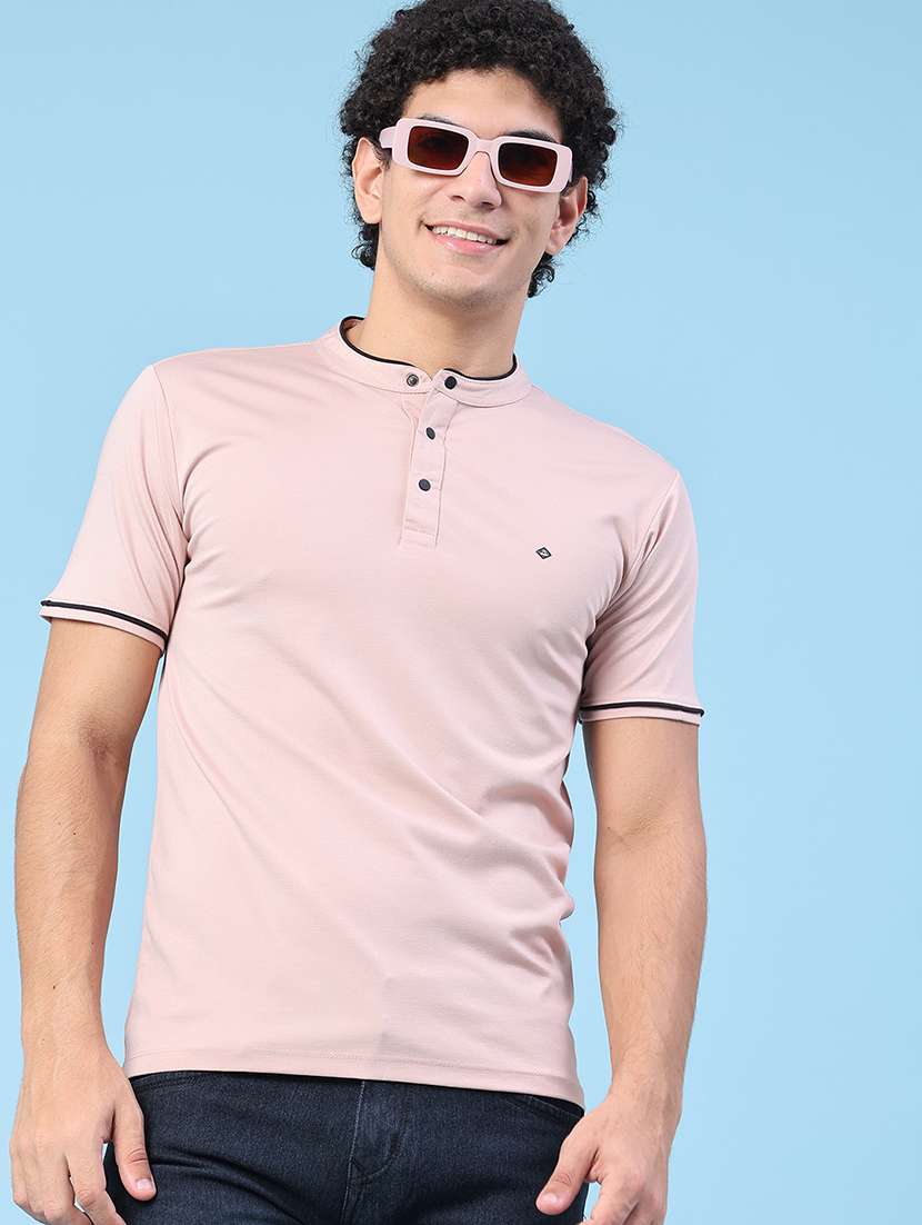 men solid short sleeve slim fit t-shirt