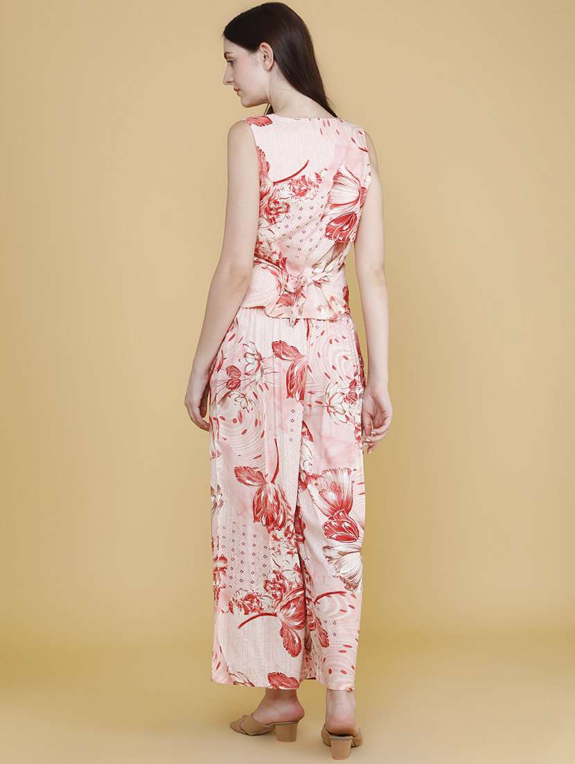 women printed sleeveless top and trouser co-ord set - 22391354 -  Standard Image - 3