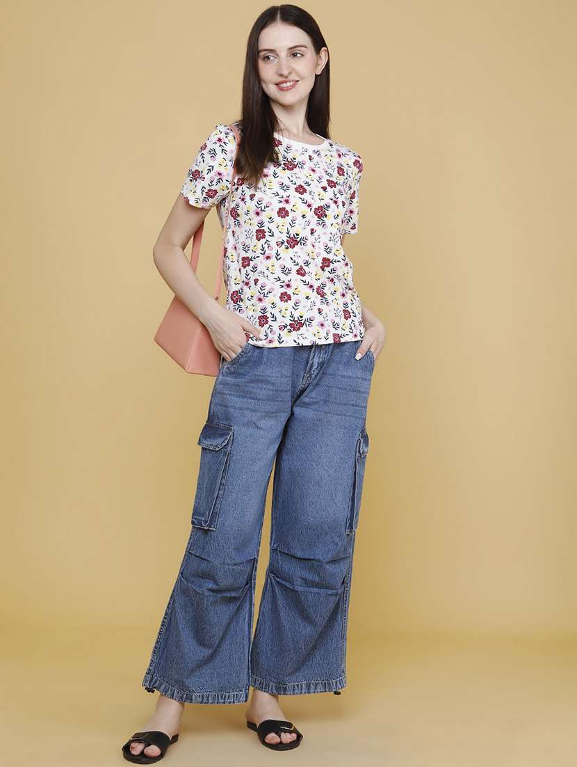 women printed round neck regular t-shirt - 22391372 -  Standard Image - 5