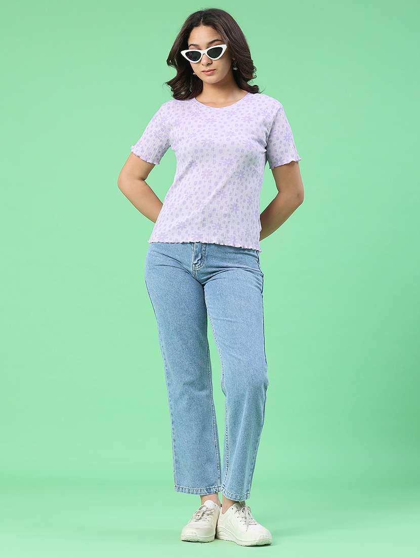 women floral printed round neck short sleeves t-shirt - 22391383 -  Standard Image - 5