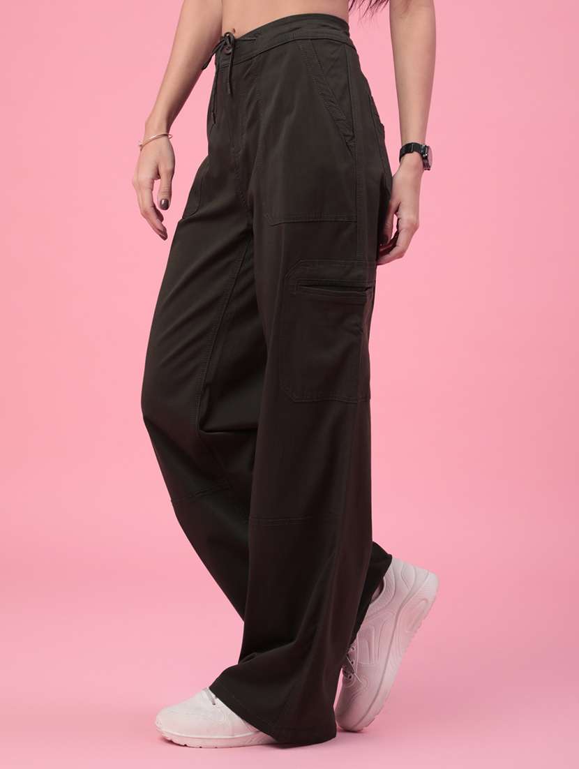 women solid mid rise cargo pant - 22391432 -  Standard Image - 3