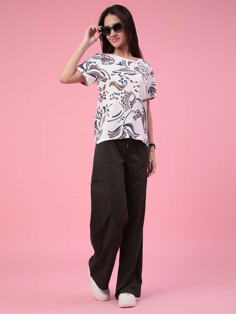 women solid mid rise cargo pant - 22391432 -  Standard Image - 5