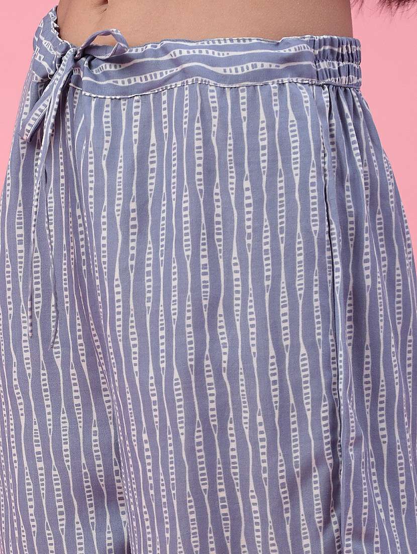 blue cotton kurta palazzo  set - 22391439 -  Standard Image - 5
