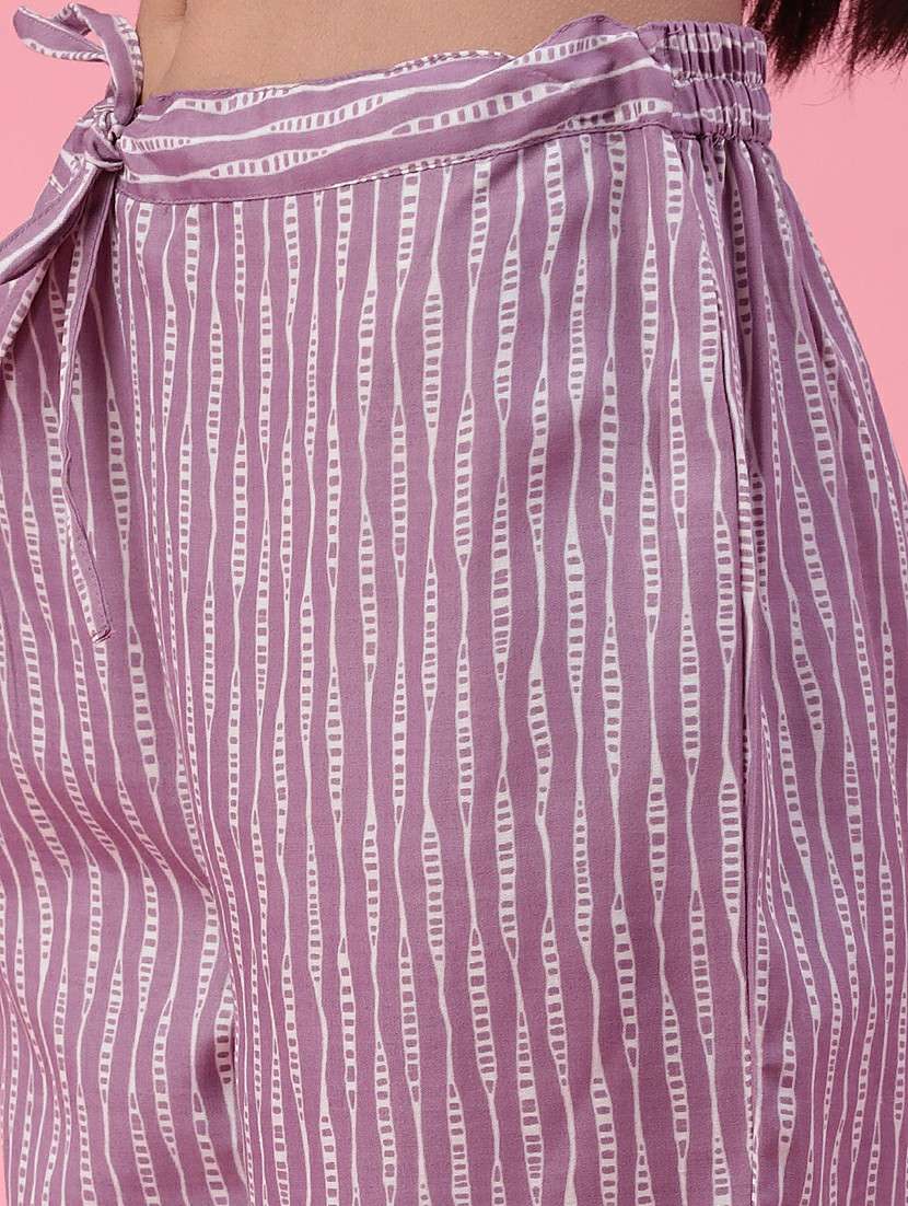 purple cotton kurta palazzo  set - 22391442 -  Standard Image - 5