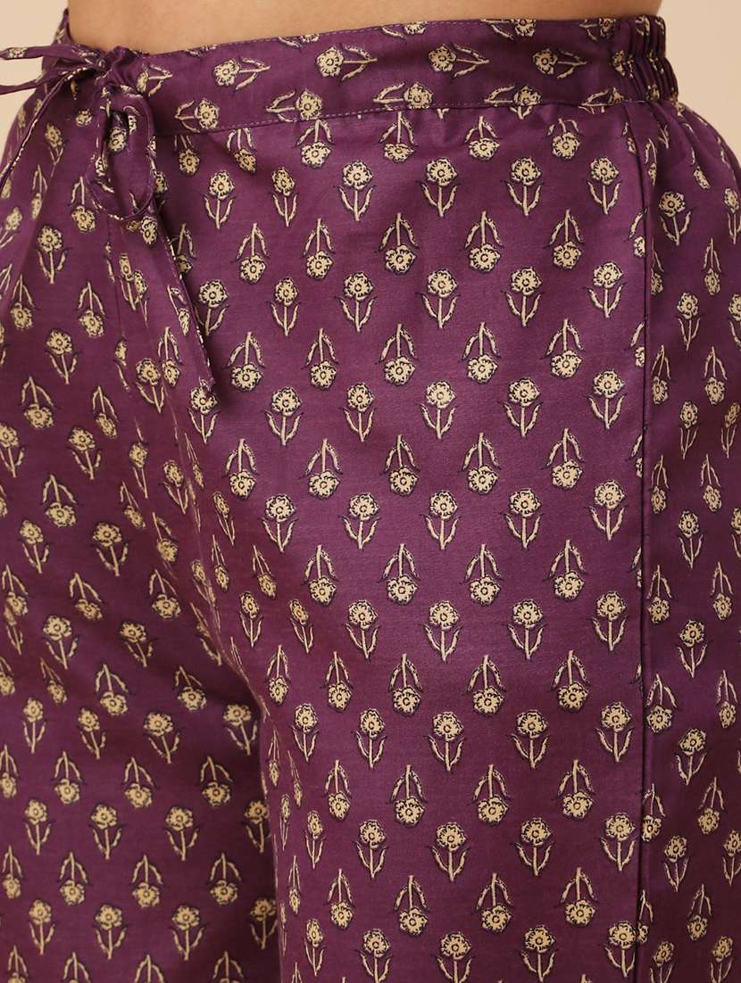 purple cotton kurta pant  set - 22391445 -  Standard Image - 5