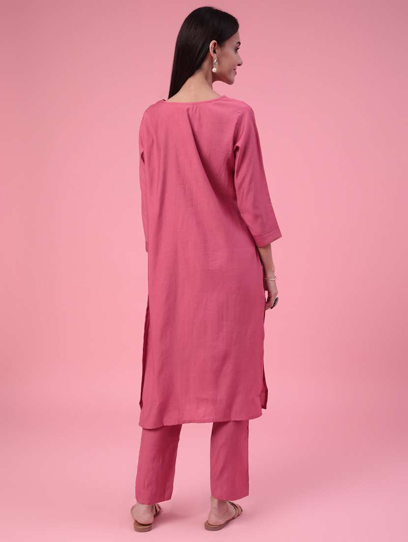 pink cotton kurta palazzo  set - 22391451 -  Standard Image - 3
