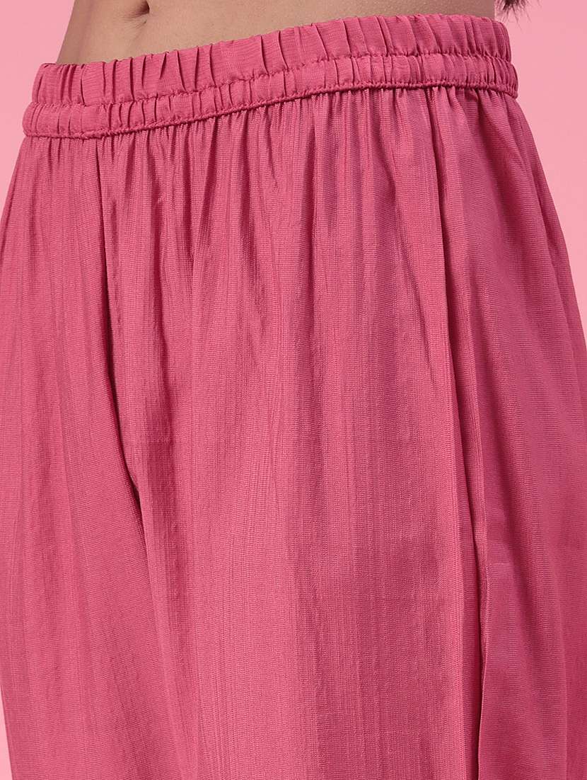 pink cotton kurta palazzo  set - 22391451 -  Standard Image - 5
