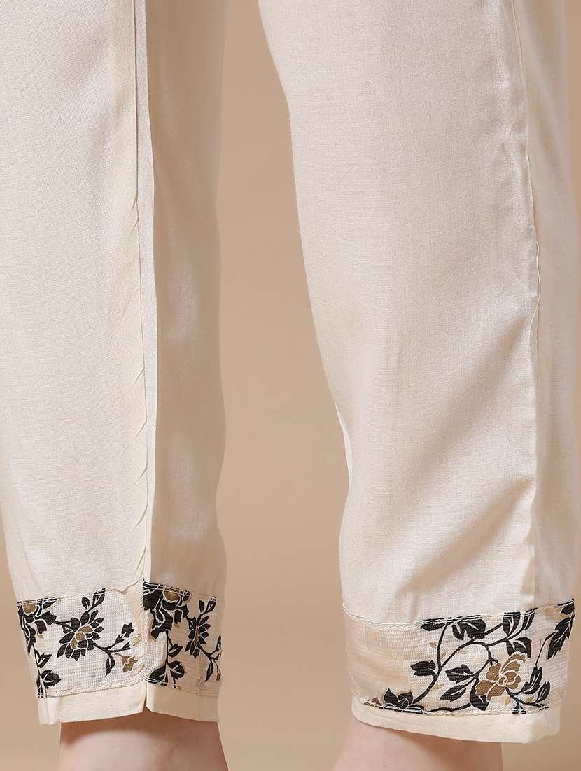 off white cotton kurta dupatta  set - 22391457 -  Standard Image - 5