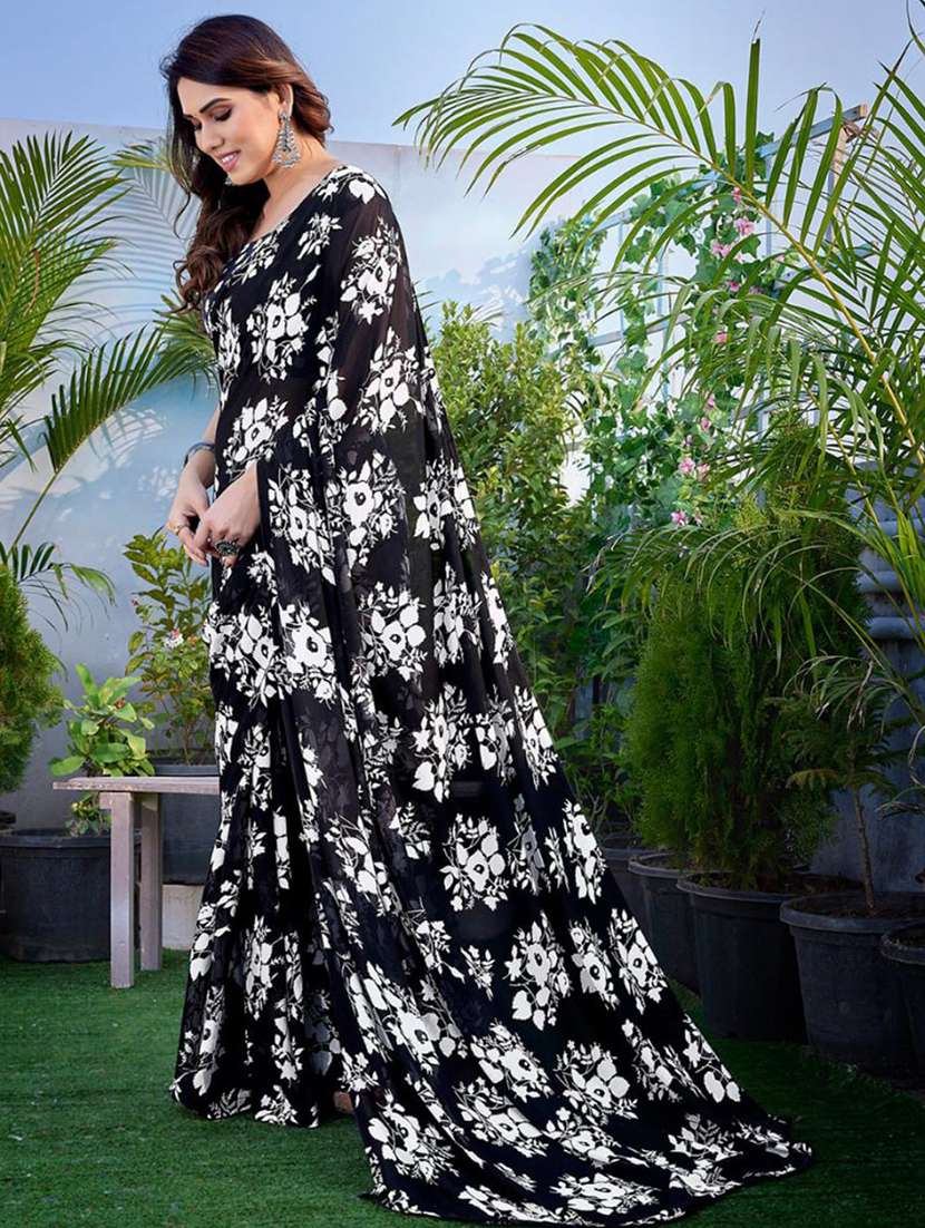 women floral printed saree with blouse - 22391470 -  Standard Image - 5
