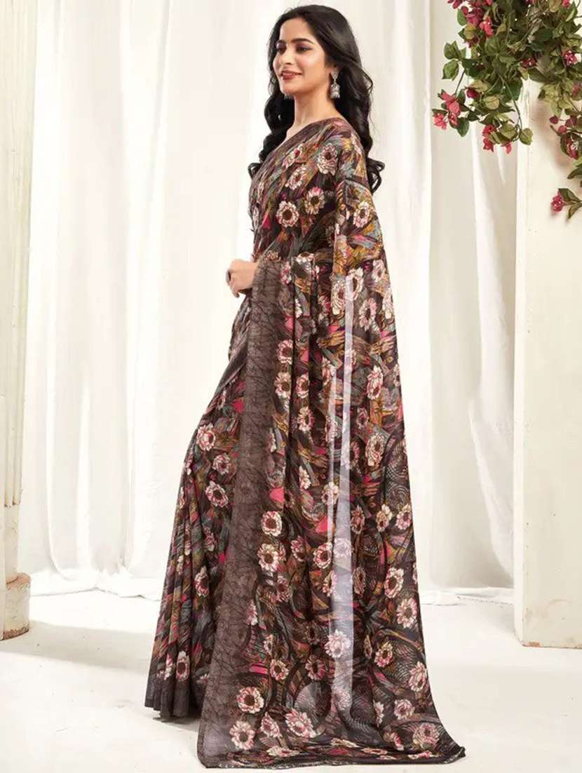 women printed casual wear saree with blouse - 22391476 -  Standard Image - 3