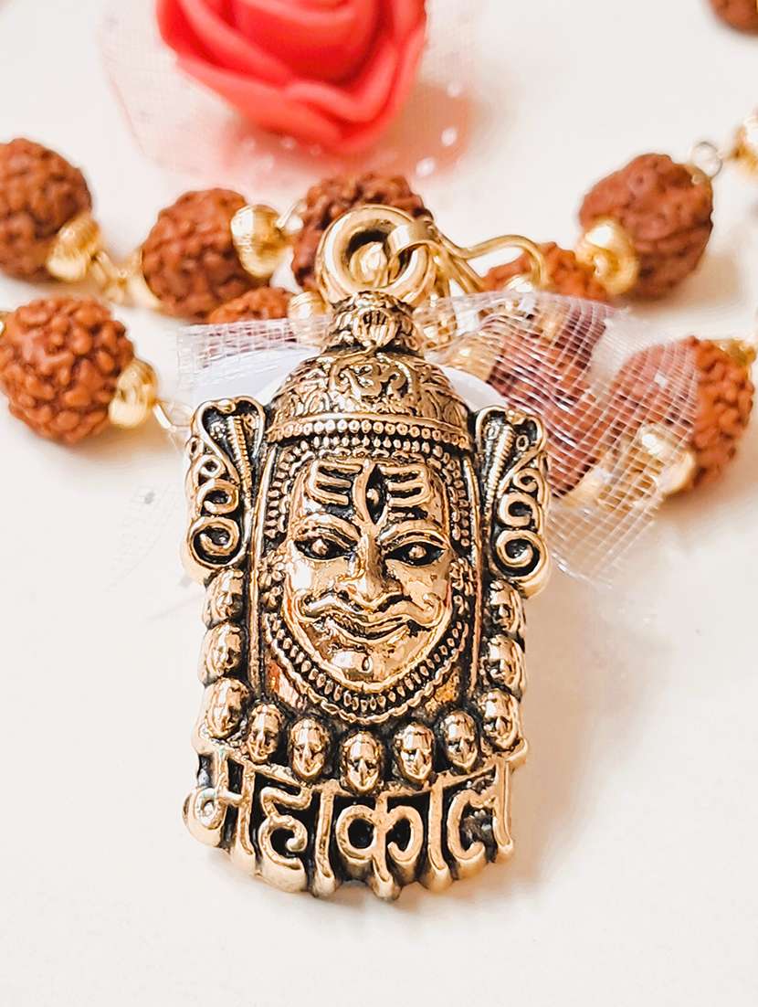 shri hanuman silver pendant rudraksha mala 