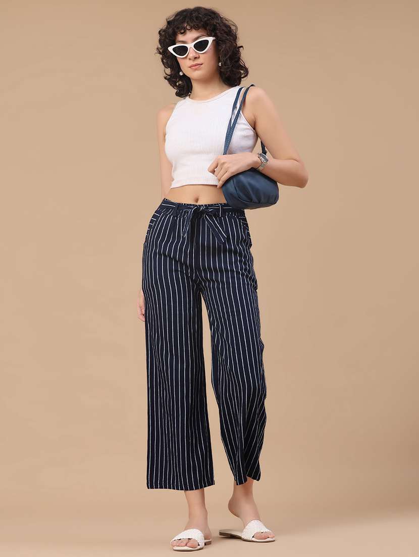 women printed mid rise straight fit palazzo - 22391545 -  Standard Image - 5