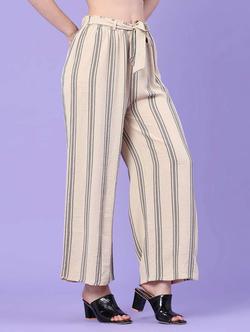 women printed mid rise wide leg trouser - 22391565 -  Standard Image - 3