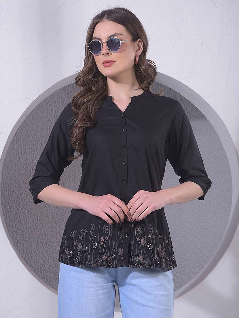 women three quarter sleeve regular shirt