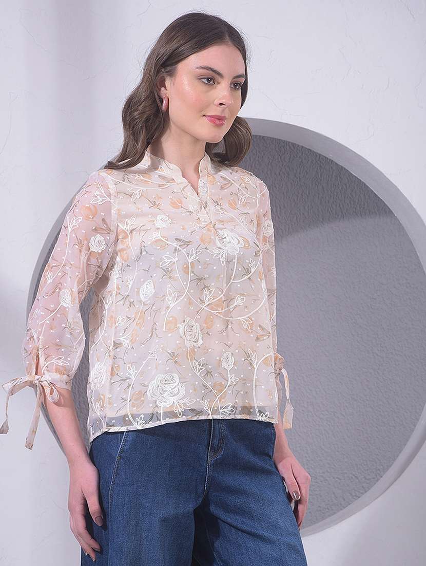 Women Three Quarter Sleeve Regular Top - 22391598 -  Standard Image - 3
