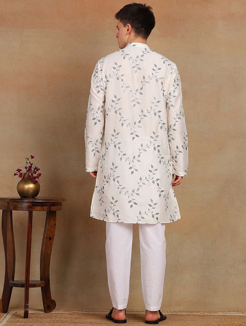 men printed long sleeve kurta salwar set - 22391725 -  Standard Image - 3