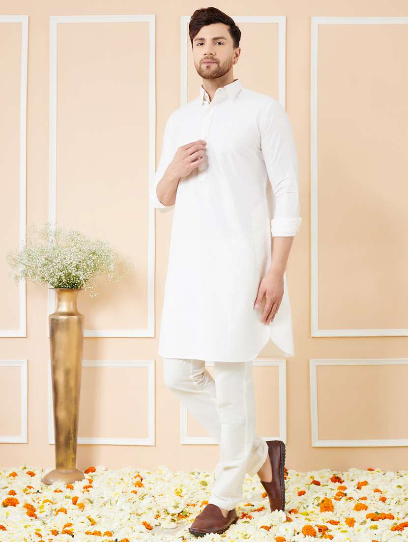 men solid long sleeve kurta - 22391918 -  Standard Image - 3