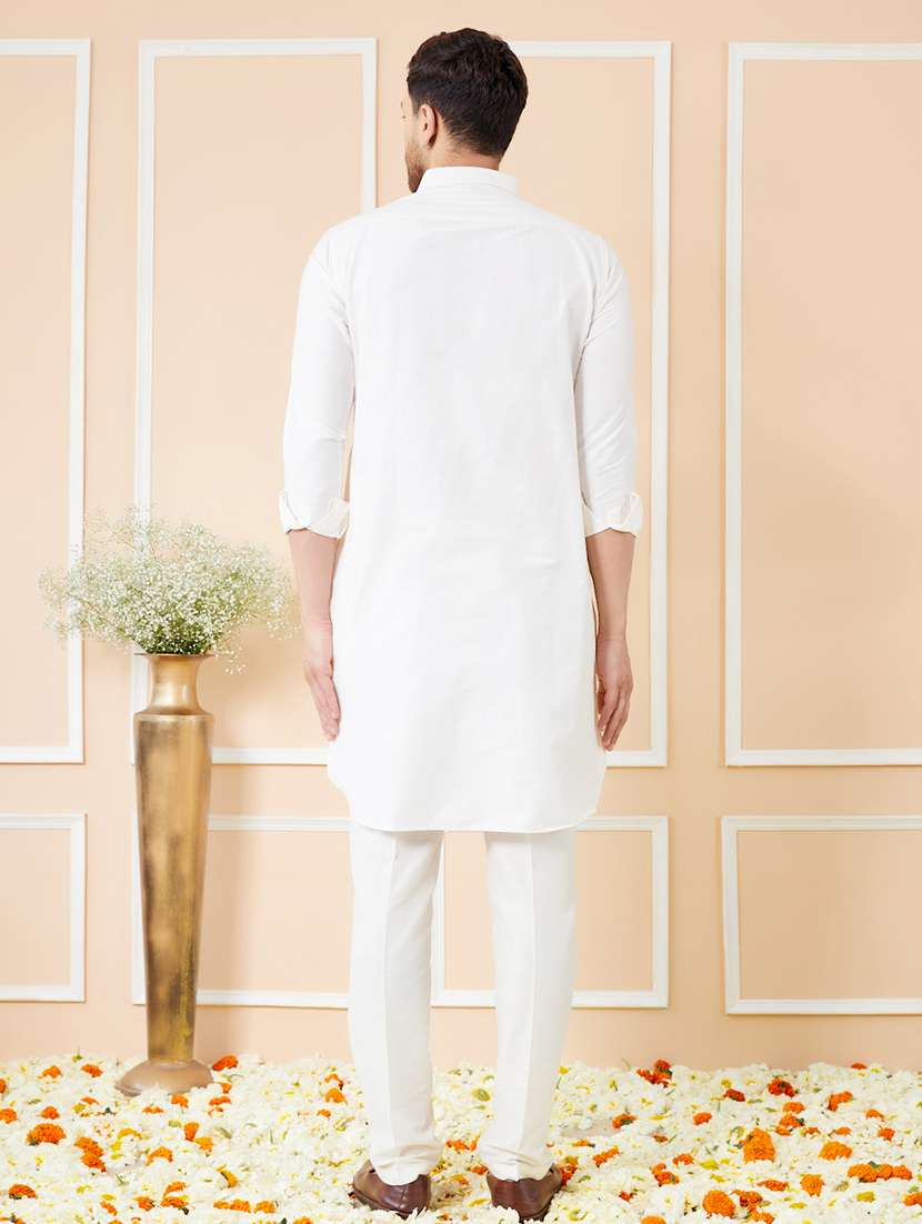 men solid long sleeve kurta - 22391918 -  Standard Image - 5