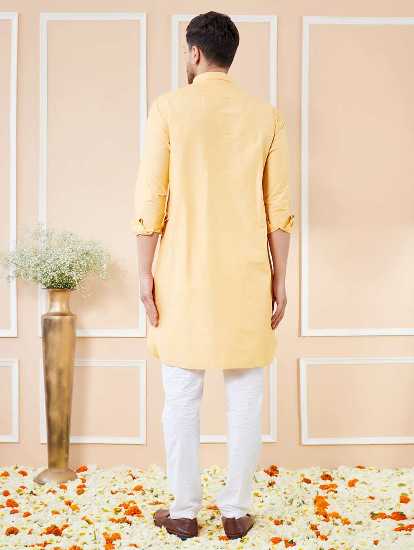 men solid long sleeve kurta - 22391921 -  Standard Image - 5